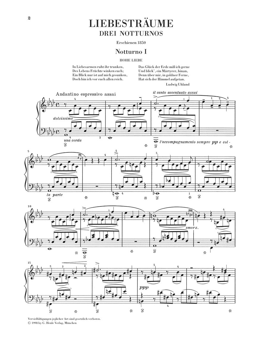 Liebestraum, Three Nocturnes - Liszt