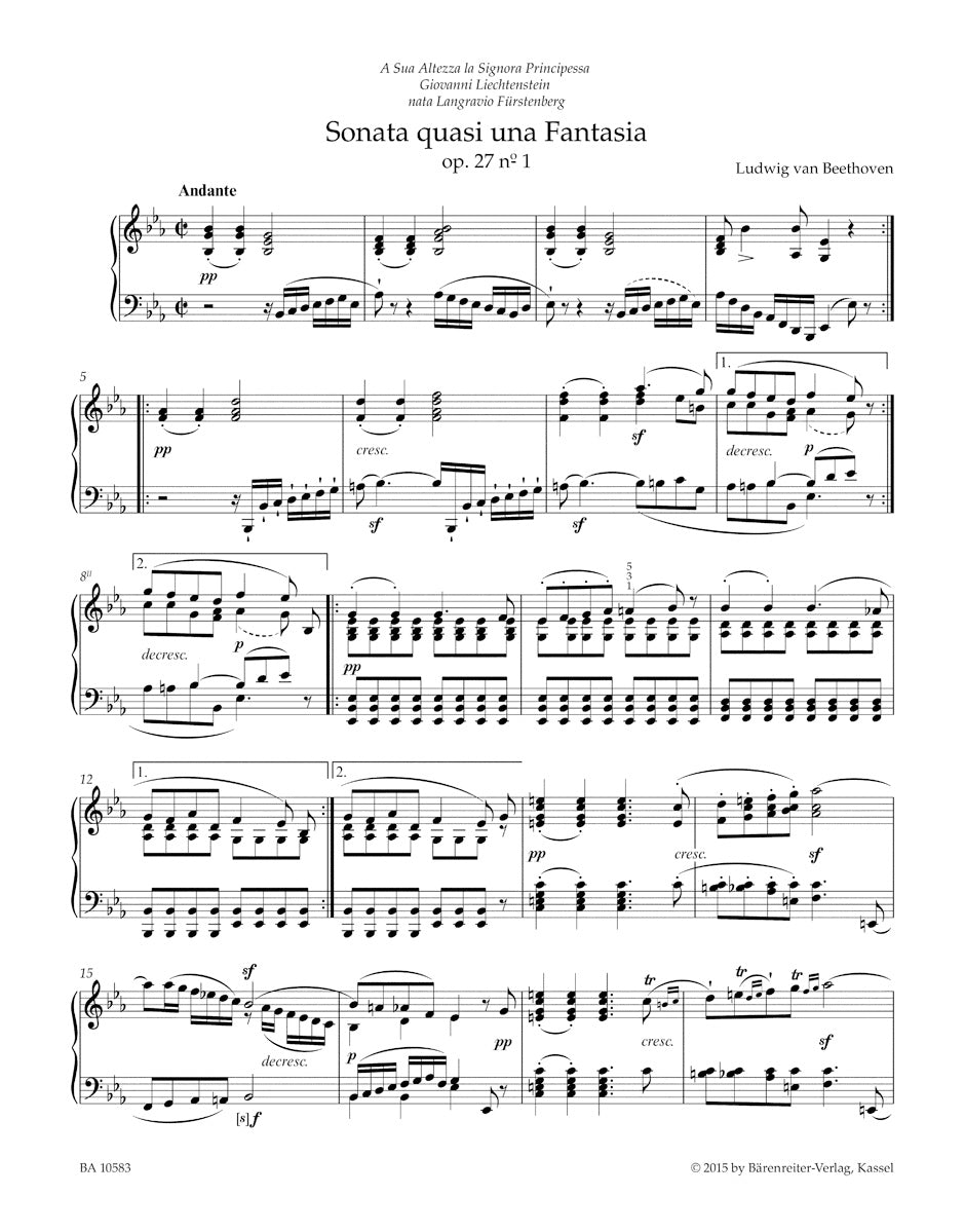 Sonata quasi una Fantasia in C-sharp minor, Op. 27 No. 1 & No. 2 - Beethoven