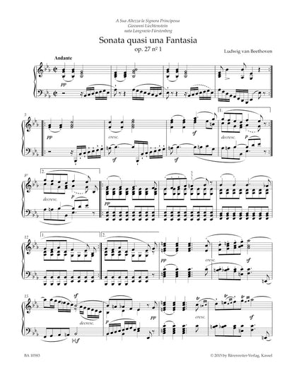 Sonata quasi una Fantasia in C-sharp minor, Op. 27 No. 1 & No. 2 - Beethoven