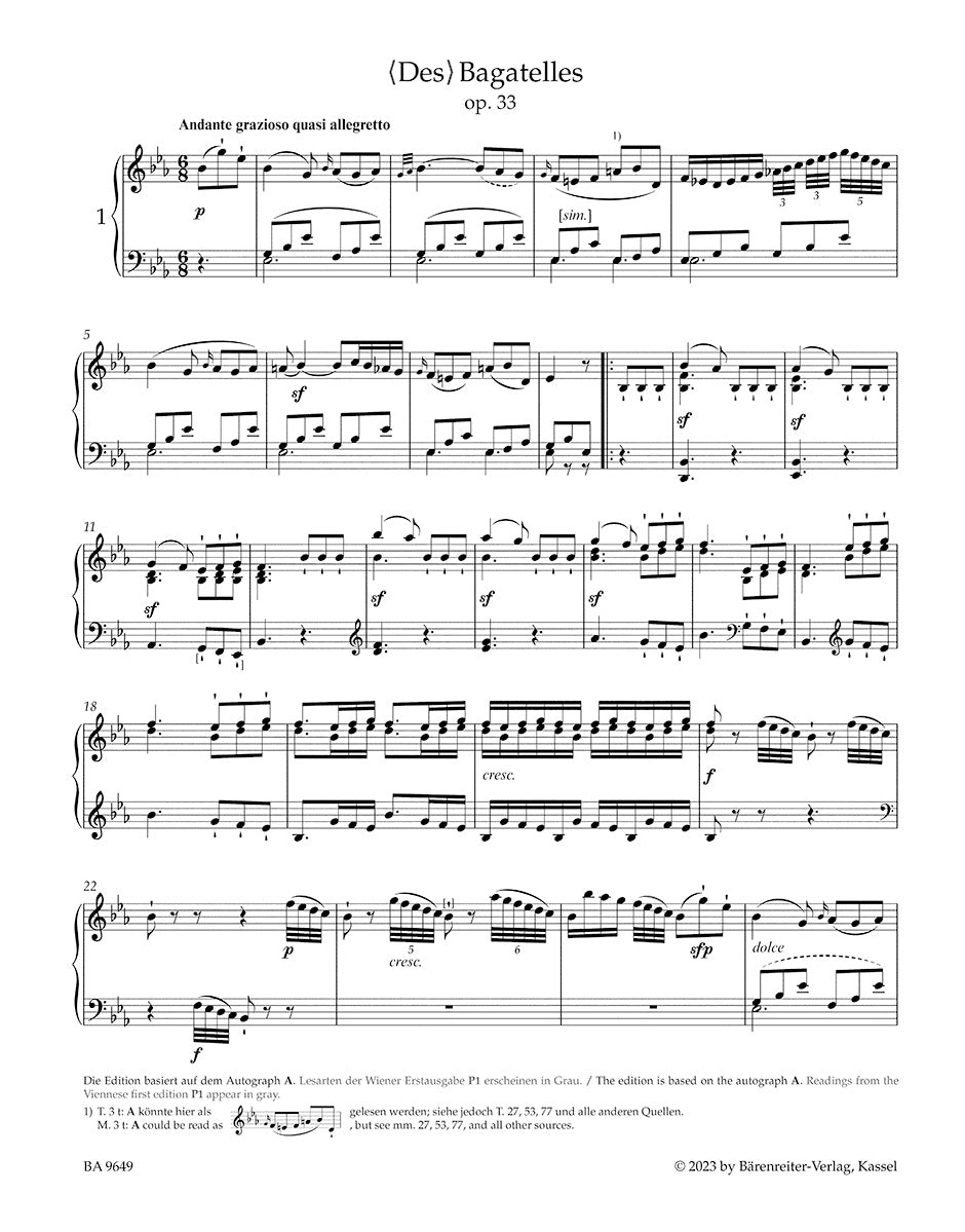 Complete Bagatelles for Piano - Beethoven